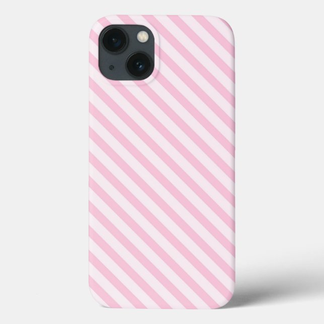 Diagonal Blossom Pink Stripes Case-Mate iPhone Case (Back)