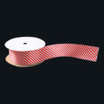 Diagonal Christmas Red & White Stripes Satin Ribbon<br><div class="desc">Simple Christmas red and white diagonal stripes pattern.</div>
