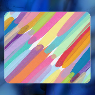 Diagonal Colour Strokes, Abstract Painting Mouse Pad