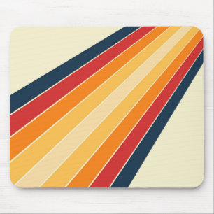 Diagonal colourful retro style sun rays mouse pad
