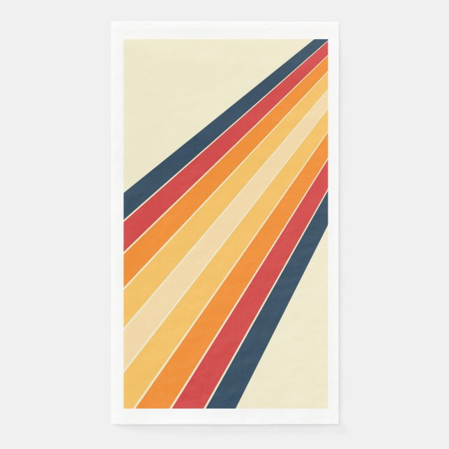 Diagonal colourful retro style sun rays napkin (Front)