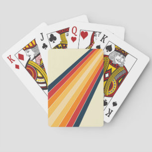 Diagonal colourful retro style sun rays playing cards