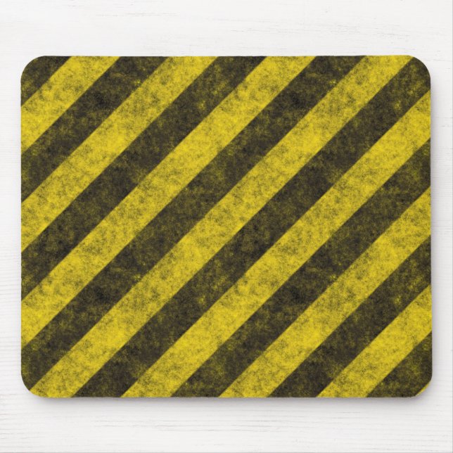 Diagonal Construction Hazard Stripes Mouse Pad (Front)