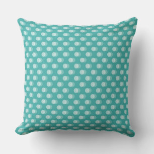 Diagonal Crescent Shapes on a Teal Background Cushion