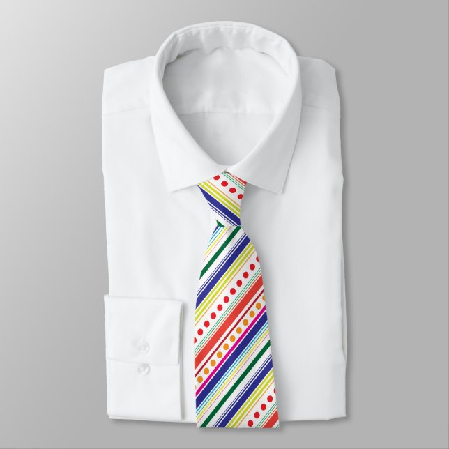 Diagonal Dots and Stripes Tie (Tied)