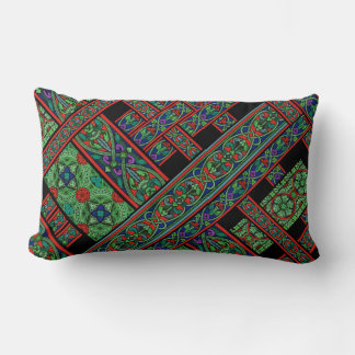 Diagonal Emerald Twilight Lumbar Pillow