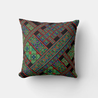 Diagonal Emerald Twilight Throw Pillow