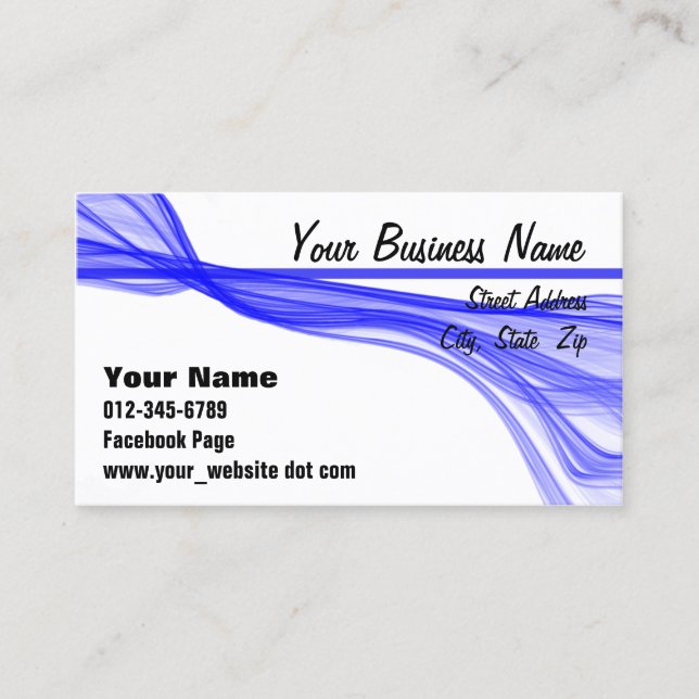 Diagonal Flowing Blue Streaks Appointment Card (Front)