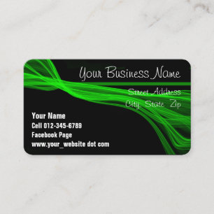 Diagonal Flowing Green Streaks Appointment Card
