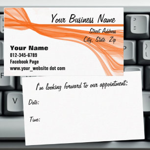 Diagonal Flowing Orange Streaks Appointment Card