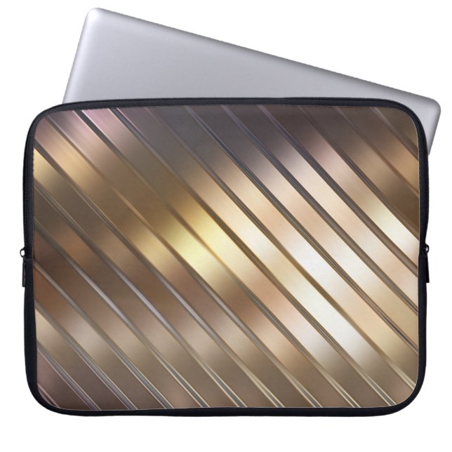 Diagonal golden abstract elegant background. laptop sleeve (Front)