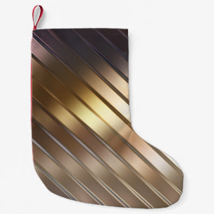 Diagonal golden abstract elegant background. small christmas stocking