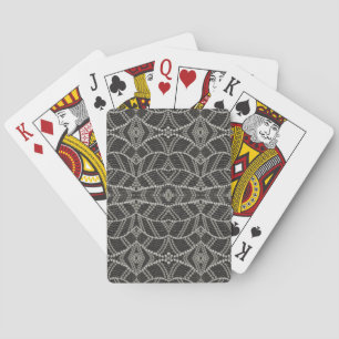 Diagonal Grayish Wavy Spotted Dots Patterned Playing Cards