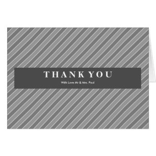 Diagonal Grey Colour Stripe Modern Thank You Gr