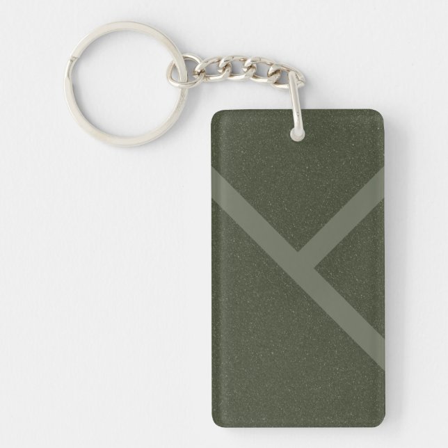 Diagonal Half X Keychain – Moss Green Design (Front)