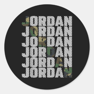 Diagonal Jordan Camo Pattern Green Camouflage Classic Round Sticker