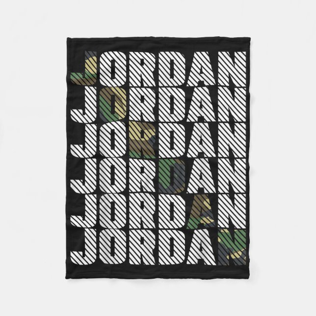 Diagonal Jordan Camo Pattern Green Camouflage  Fleece Blanket (Front)