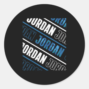 Diagonal Jordan Pattern Camo Pattern Blue Camoufla Classic Round Sticker