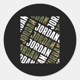 Diagonal Jordan Pattern Camo Pattern Camouflage  Classic Round Sticker