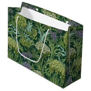 Diagonal lime green and white stripes pattern large gift bag