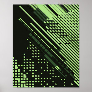 Diagonal Lines and Squares Grid Design Poster