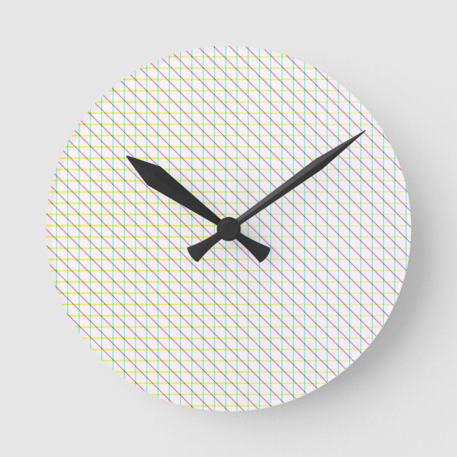 Diagonal Lines Round Clock (Front)