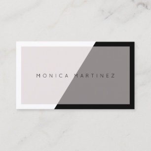 Diagonal modern elegant split pearl black business card