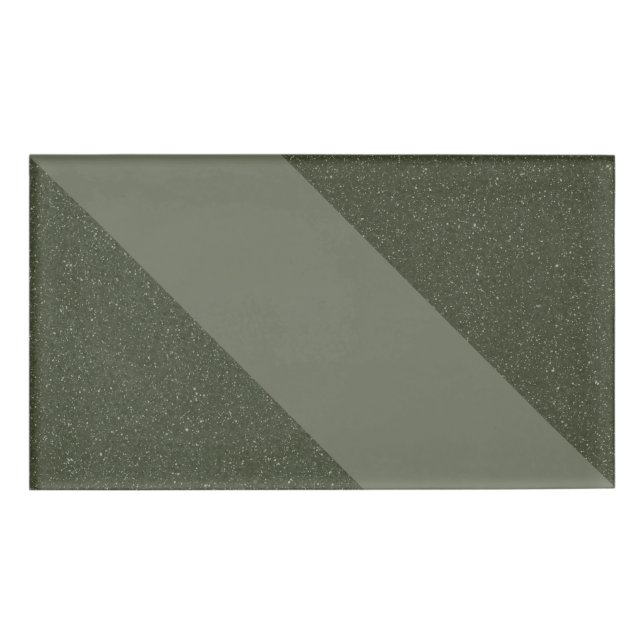 Diagonal Moss Green Custom Name Tag (Front)