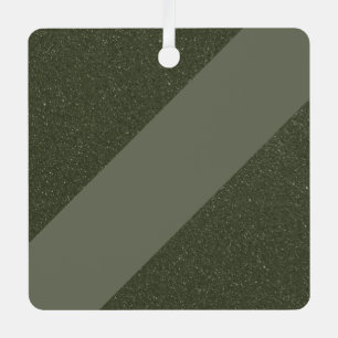 Diagonal Moss Green Ornament Tag
