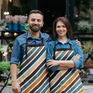 Diagonal Multicolor Stripes Apron