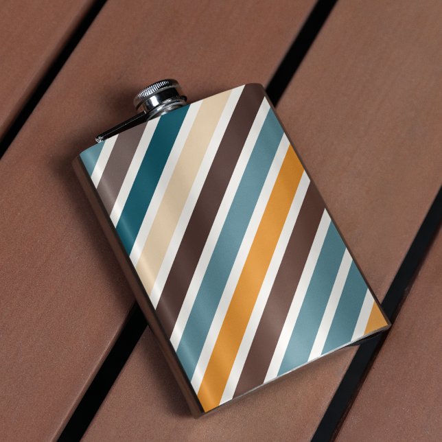 Diagonal Multicolor Stripes Hip Flask (flask)
