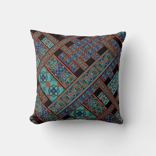 Diagonal Northern Lights Throw Pillow (Front)