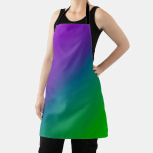 Diagonal Ombre Purple Green  Apron