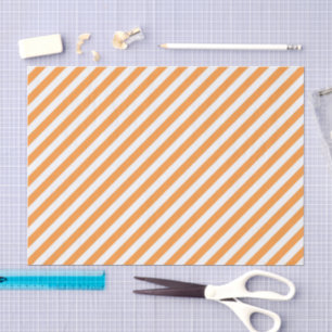 Diagonal orange and white stripes pattern tissue paper
