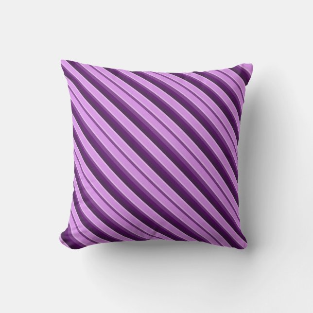 Diagonal Orchid Stripes Pillow (Front)