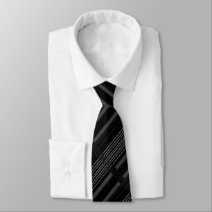 Diagonal Pattern Grey Stripped Neck Tie