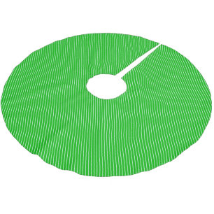 Diagonal pinstripes - emerald green and white brushed polyester tree skirt