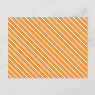 Diagonal pinstripes - orange and white postcard