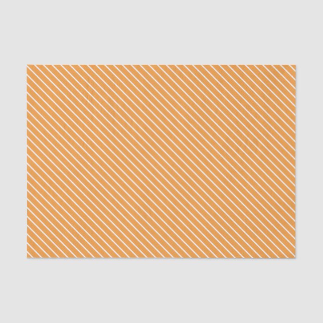 Diagonal pinstripes - orange and white tissue paper (Front)