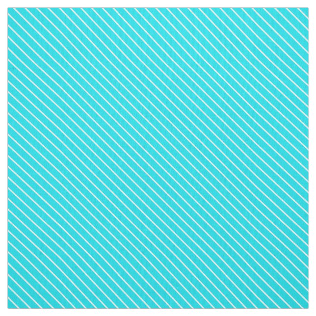 Diagonal pinstripes - turquoise and white fabric (Swatch)