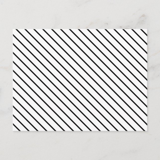 Diagonal pinstripes - white and black postcard (Front)