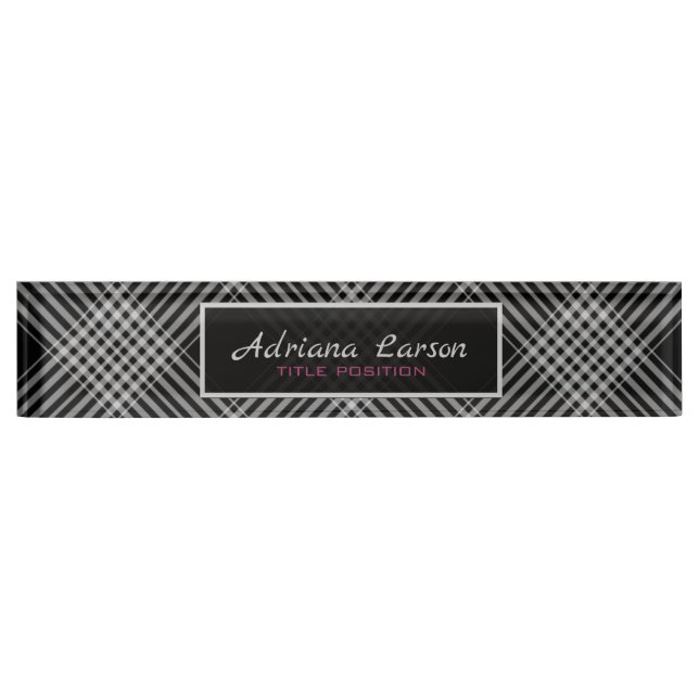 Diagonal Plaid Nameplate (Front)
