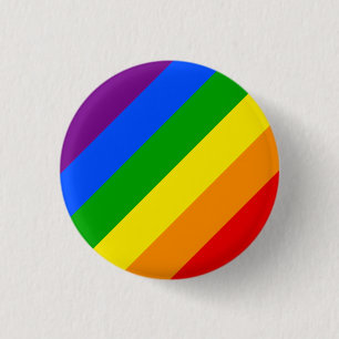 "DIAGONAL RAINBOW" 1.25-inch 3 Cm Round Badge