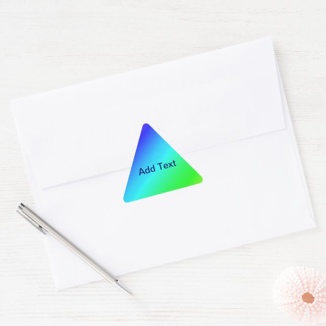 Diagonal Rainbow Gradient Blue to Green Triangle Sticker (Envelope)