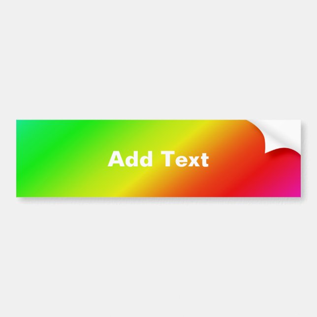 Diagonal Rainbow Gradient Red to Green Bumper Sticker (Front)