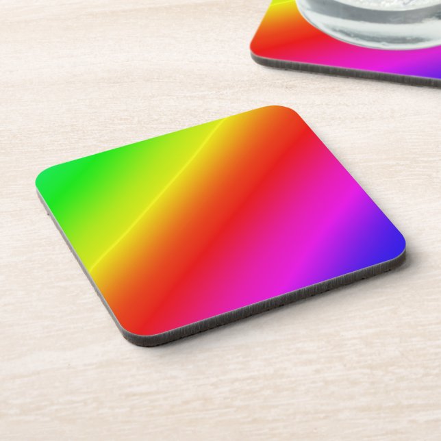 Diagonal Rainbow Gradient Red to Green Coaster (Left Side)