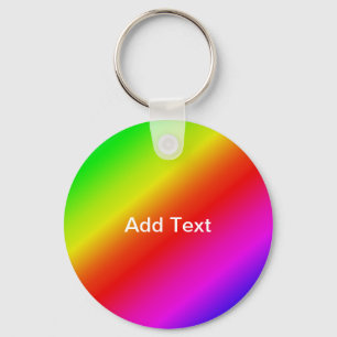 Diagonal Rainbow Gradient Red to Green Key Ring