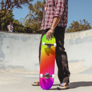 Diagonal Rainbow Gradient Red to Green Skateboard