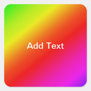 Diagonal Rainbow Gradient Red to Green Square Sticker