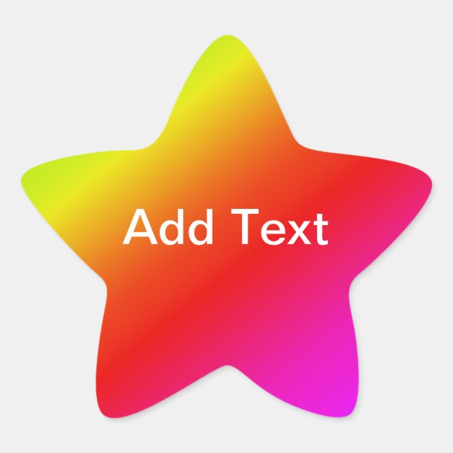 Diagonal Rainbow Gradient Red to Green Star Sticker (Front)